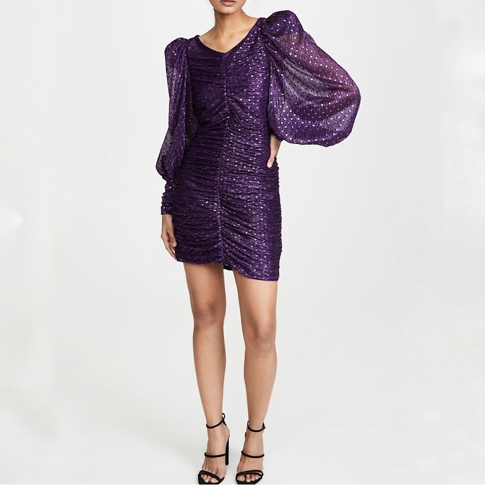For Love & Lemons La Villette Mini Dress in Purple Size XXS